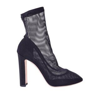 Dolce & Gabbana - Net Lace Tulle Leather Pumps Boots Heels Black EUR 41